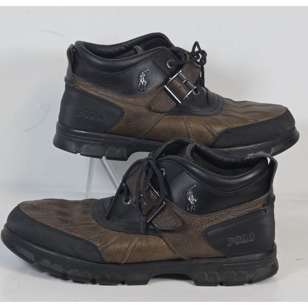 Polo Ralph Lauren Mens 12 D Dover III Leather Duck Boots Brown Black Outdoors